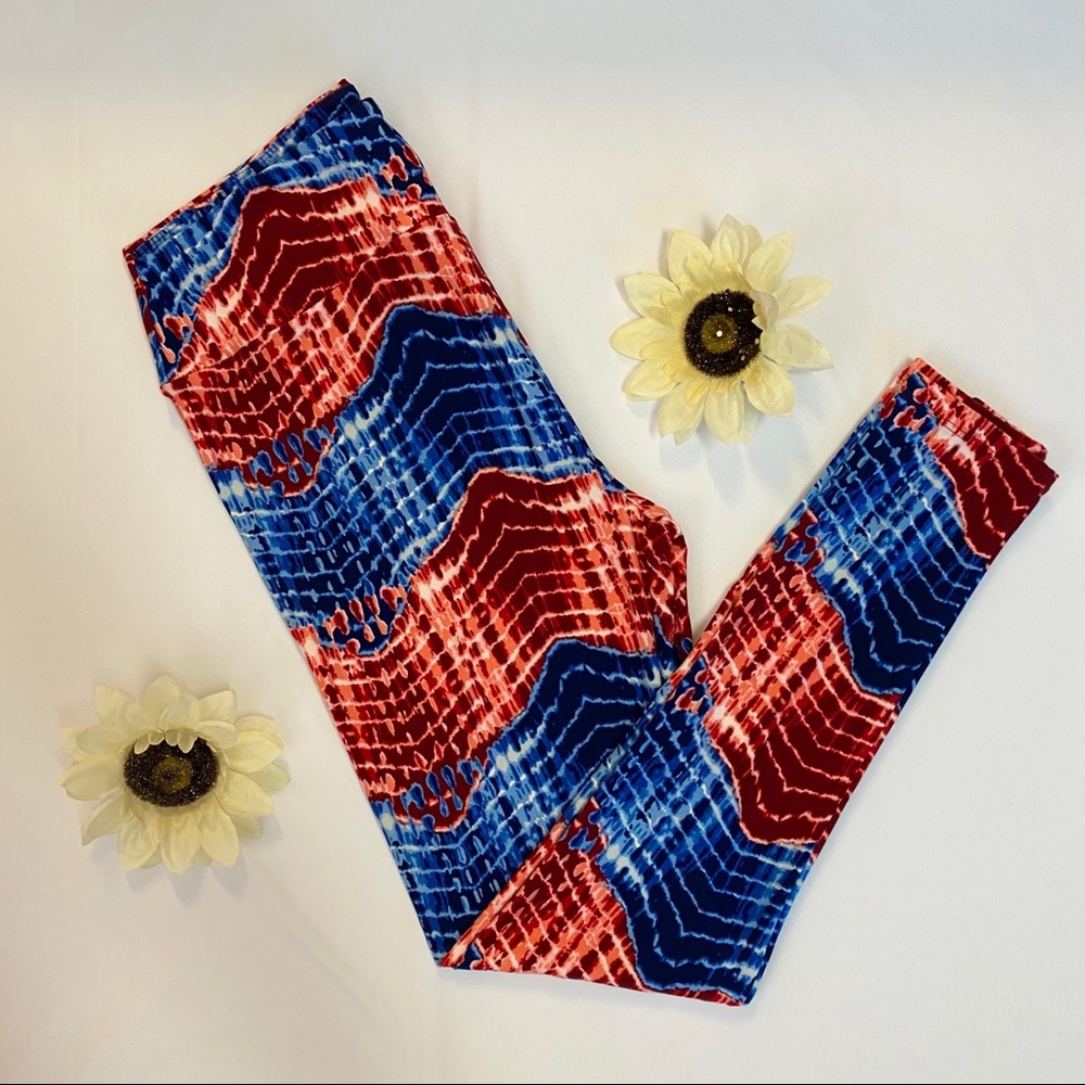 NEW Lularoe Blue/Red TC Leggings